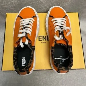 Fendi | Shoes | Fendi Orange Forever Fendi Trim Sneakers Size 69 